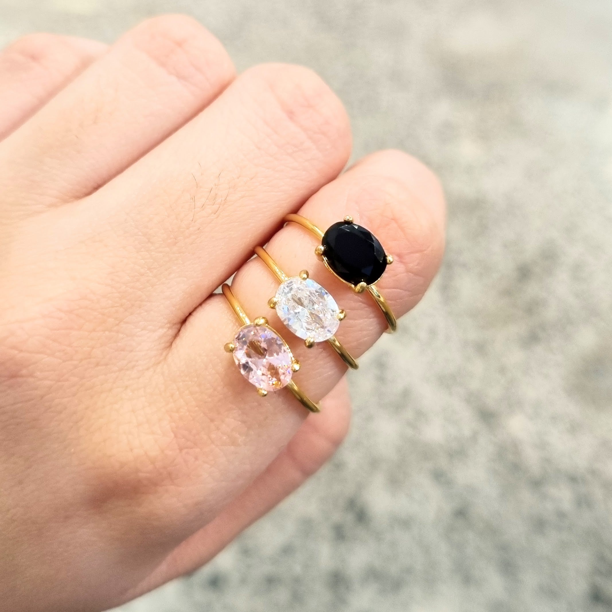 Anillo Acero Inoxidable Solitario Colores