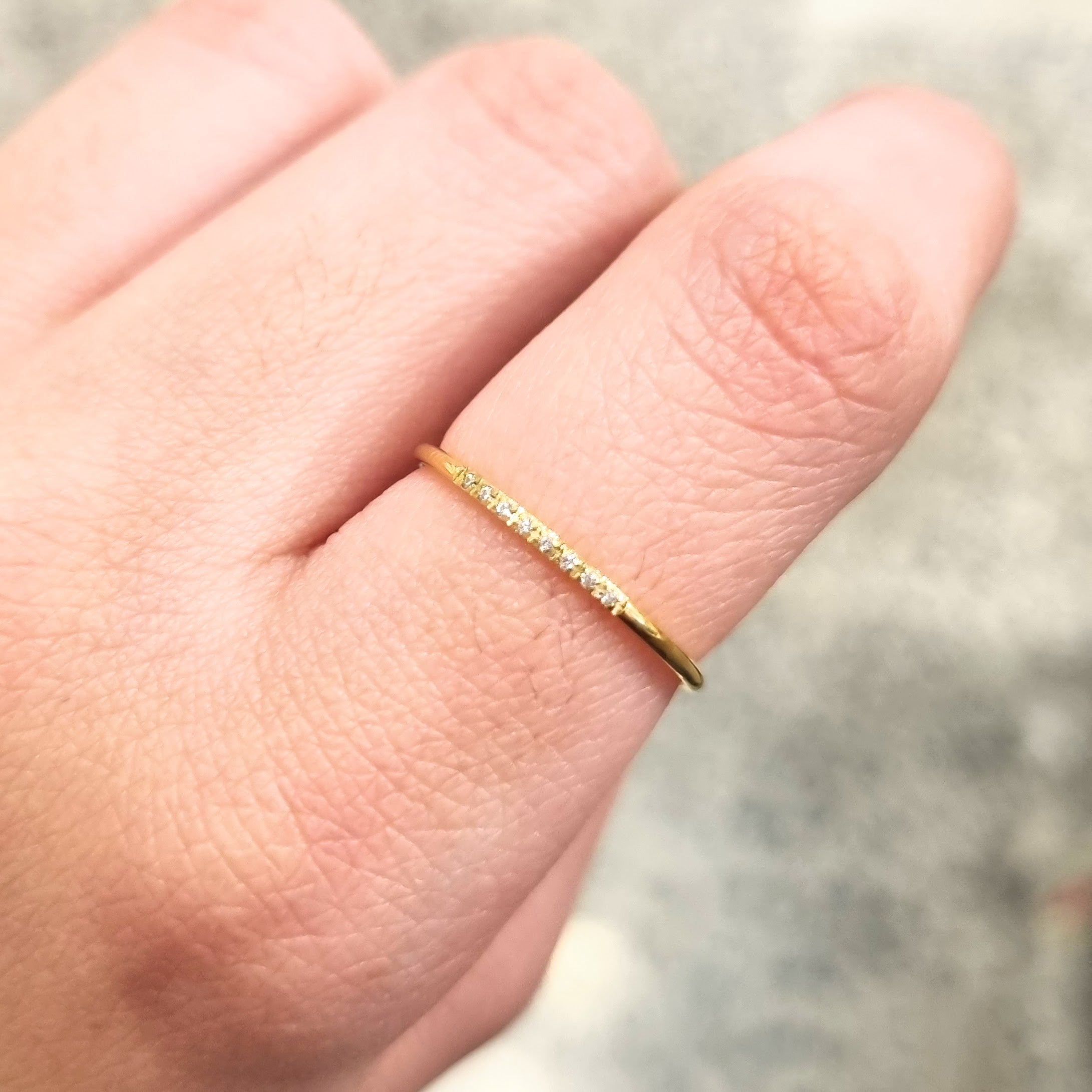 Anillo Acero inoxidable Delgado con Crist