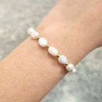 Pulsera Acero Inoxidable Ajustable Perlas