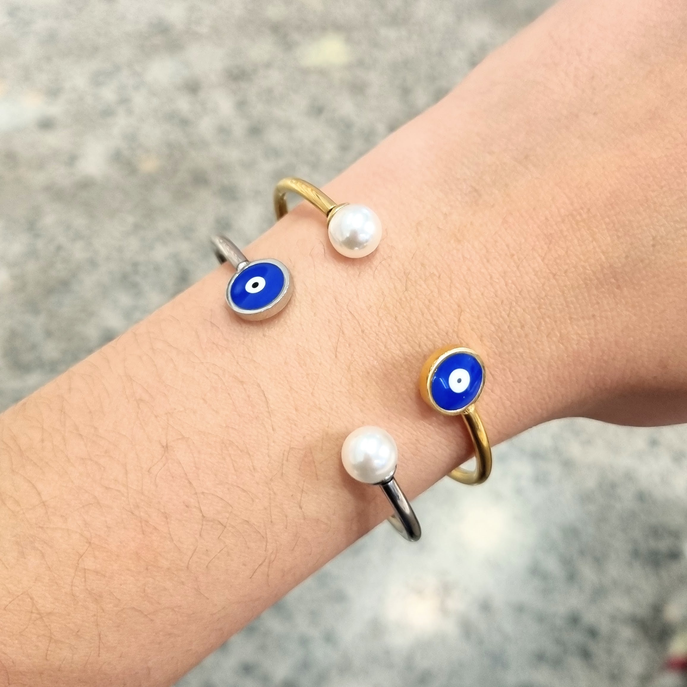Aro Acero Inoxidable Perla y Ojito
