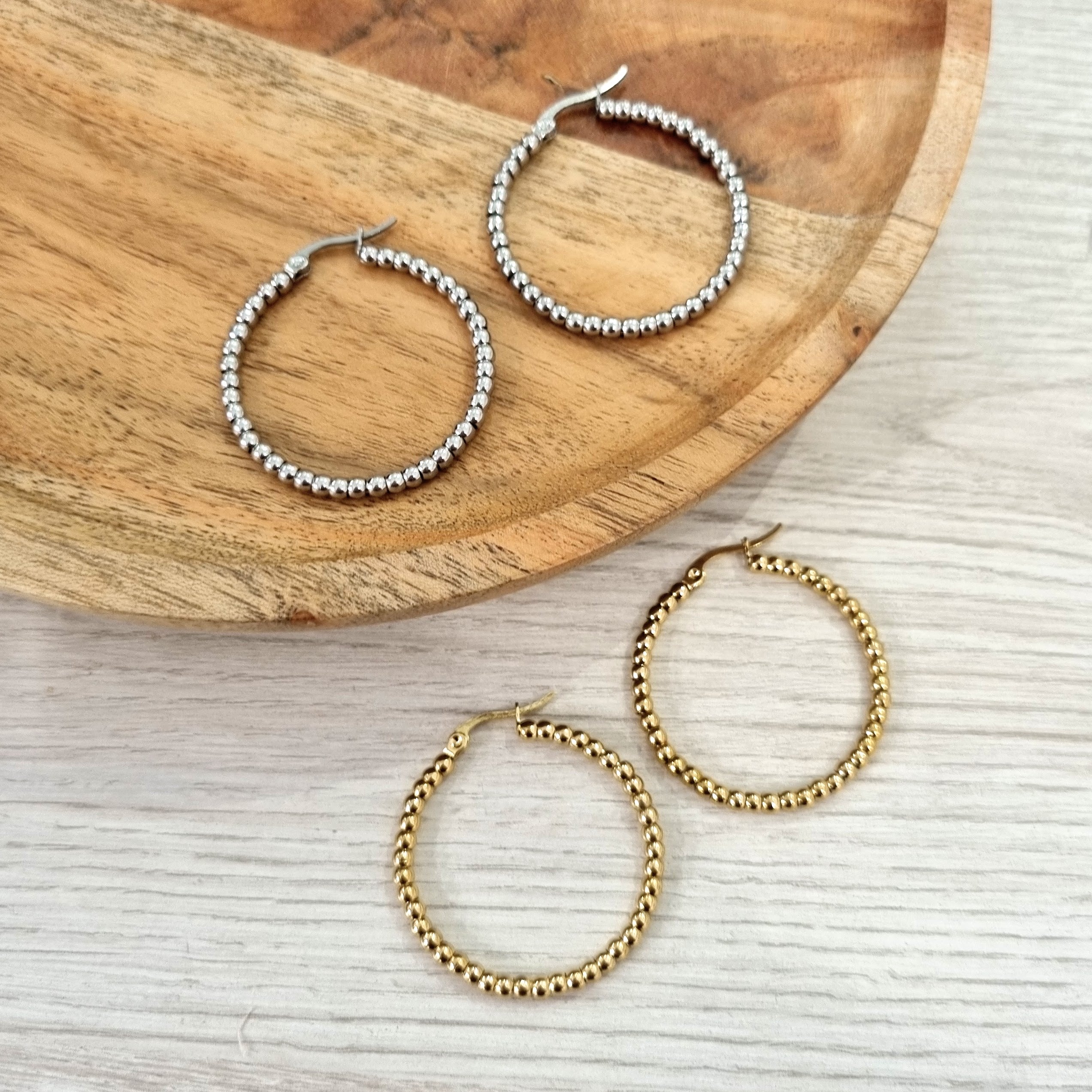 Arracadas Acero Inoxidable Bolitas