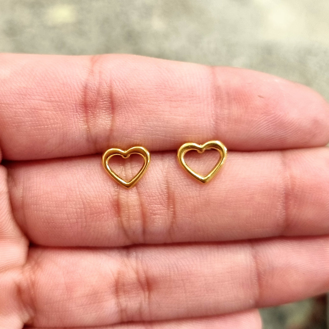 Aretes Acero Inoxidable Corazon
