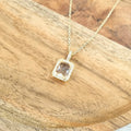 Collar Acero Inoxidable Rectangulo Transparente