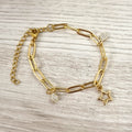 Pulsera Chapa de Oro Eslabon con Estrella