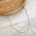 Collar Plata 925 con Chapa de Oro Eslabones y Tennis