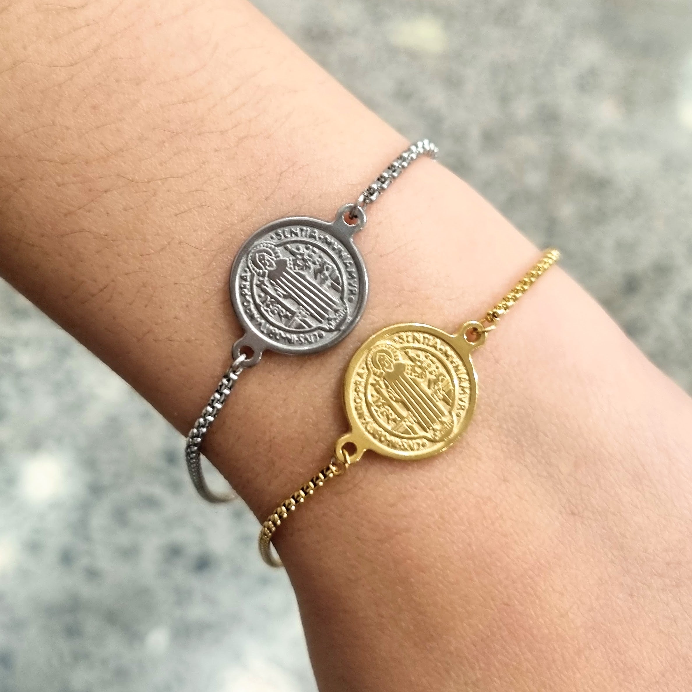 Pulsera Acero Inoxidable San Benito Ajustable
