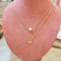 Collar Chapa de Oro Mariposa y Circulo