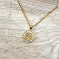 Collar Chapa de Oro San Benito Baguettes con Cadena Acero Inox
