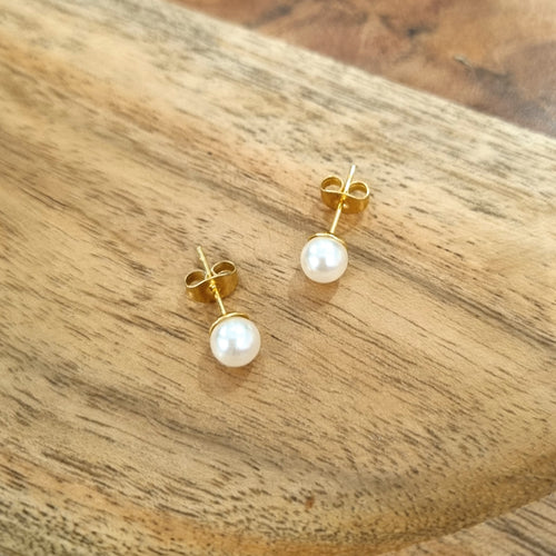 Aretes Acero Inoxidable Perla