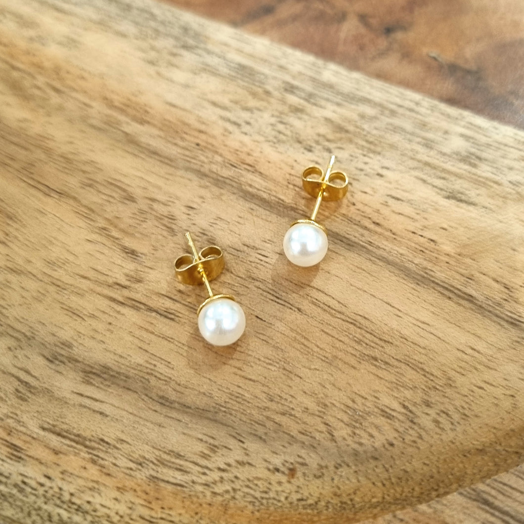 Aretes Acero Inoxidable Perla