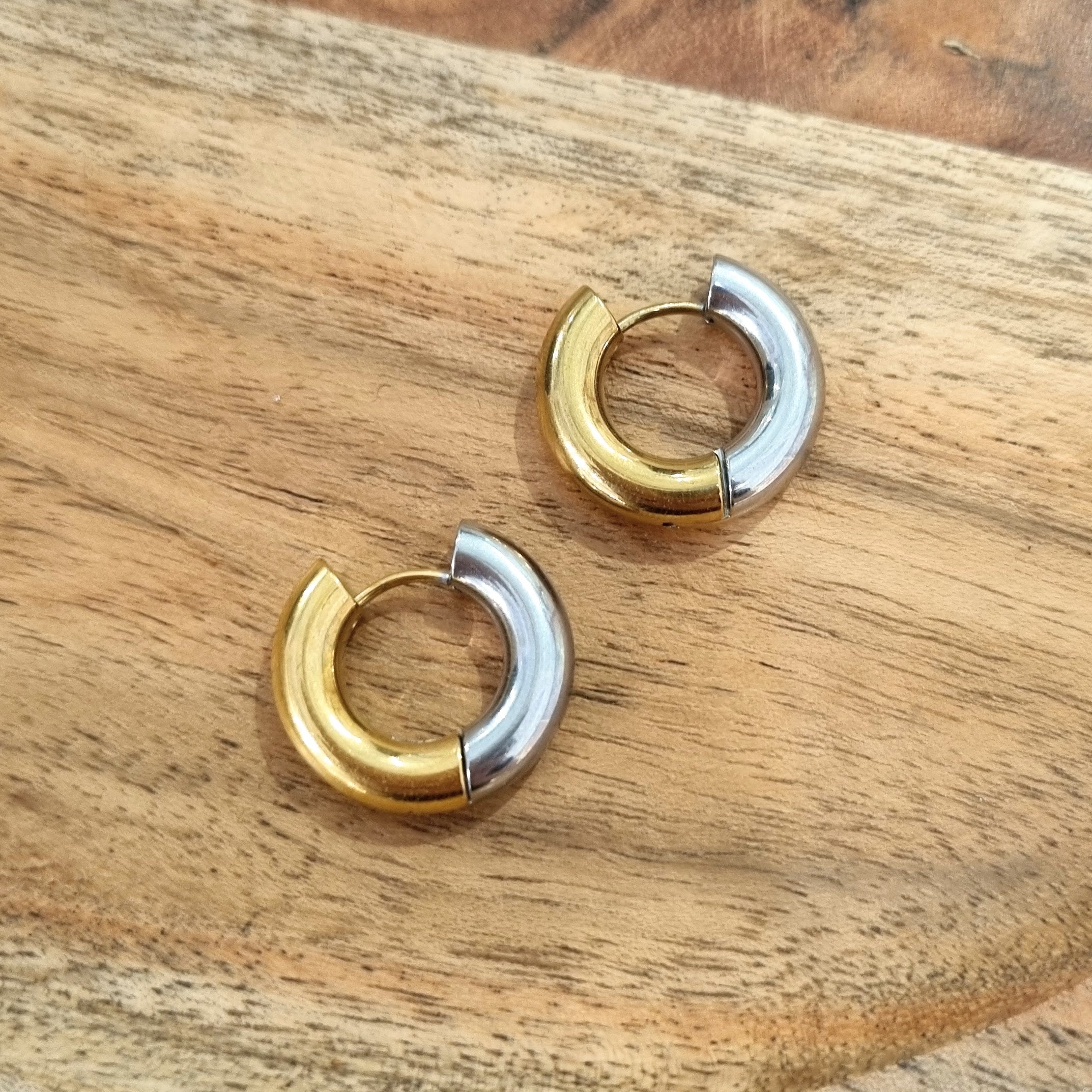 Huggies Acero Inoxidable Bicolor Chunky CH