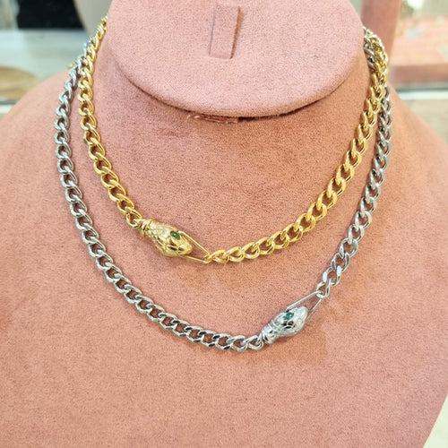 Collar Acero Inoxidable Serpiente