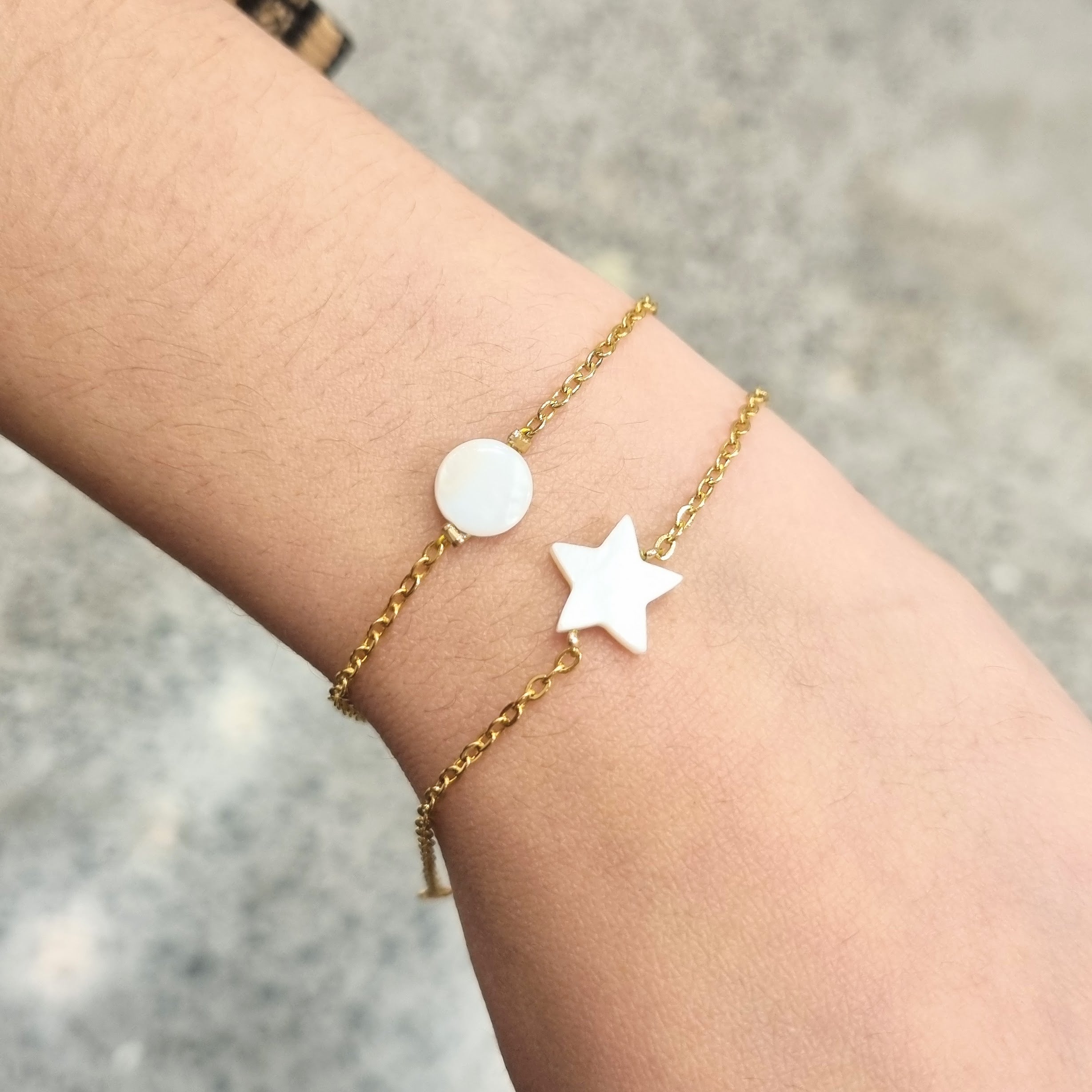 Pulsera Acero Inoxidable con Madre Perla