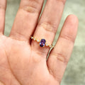 Anillo Plata 925 con Chapa de Oro Morado #6