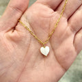Collar Acero Inoxidable Corazon Madre perla