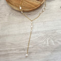 Collar Acero Inoxidable Largo con Perlas