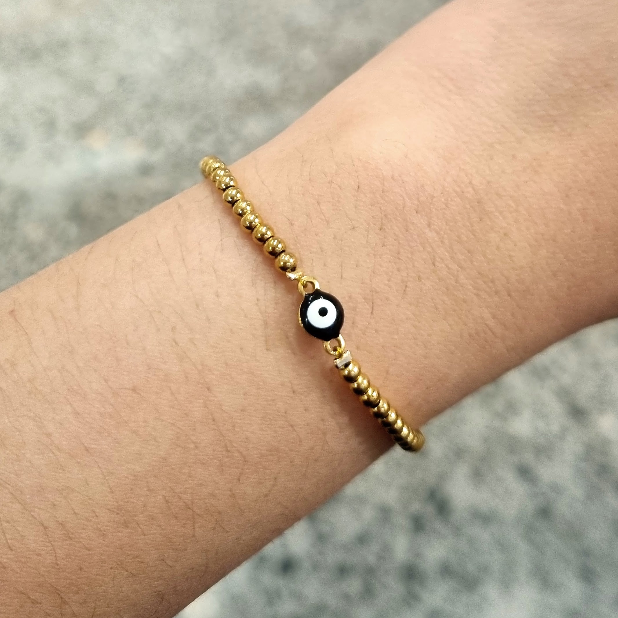 Pulsera Acero Inoxidable Ojito Negro