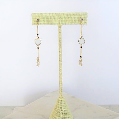 Aretes Dorados Chapa de Oro Largos