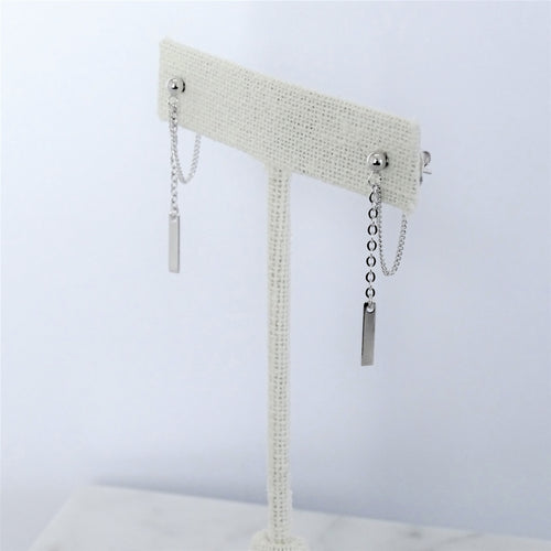 Aretes Plateados Doble Plata .925