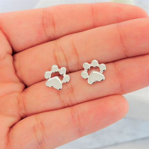 Aretes Plateados Huella Plata .925