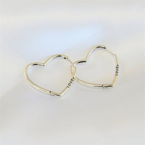 Aretes Plateados Corazón Plata .925
