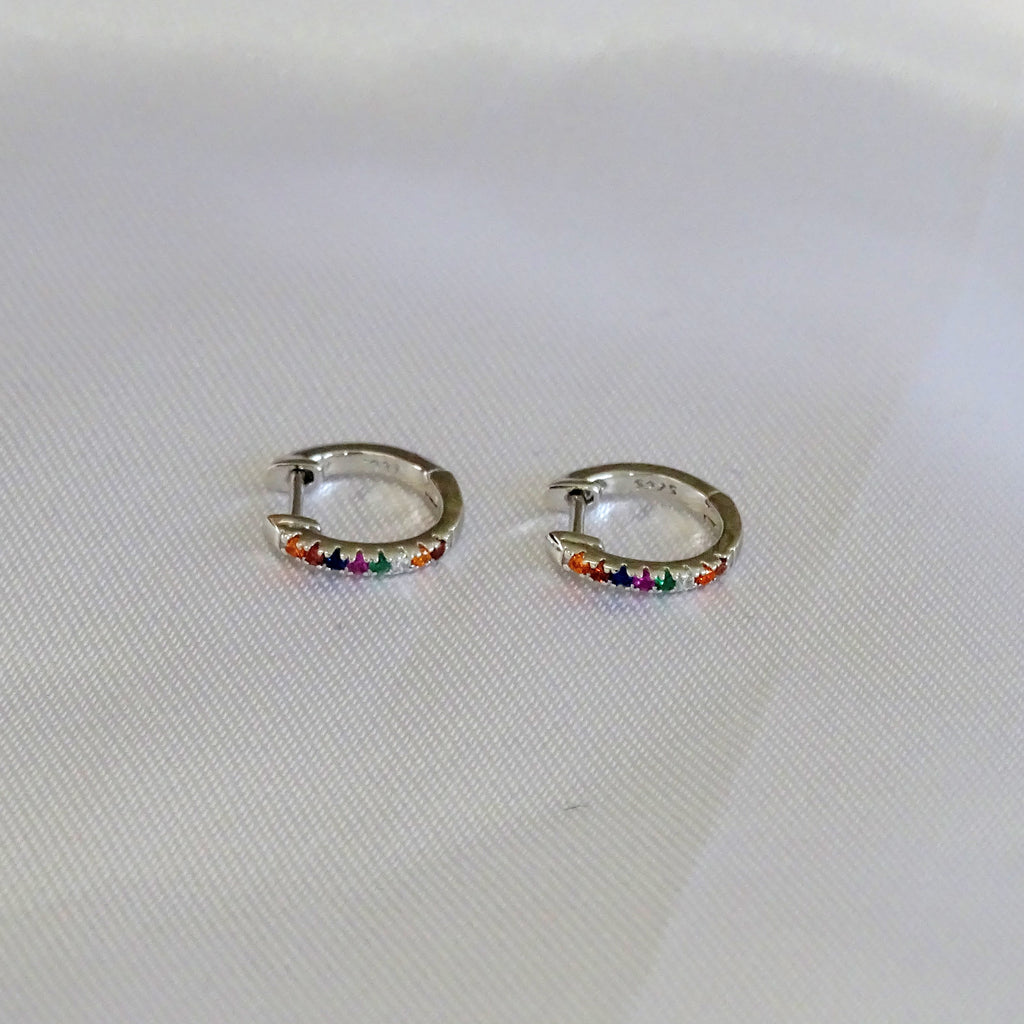 Huggies Plateados Multicolor Plata .925