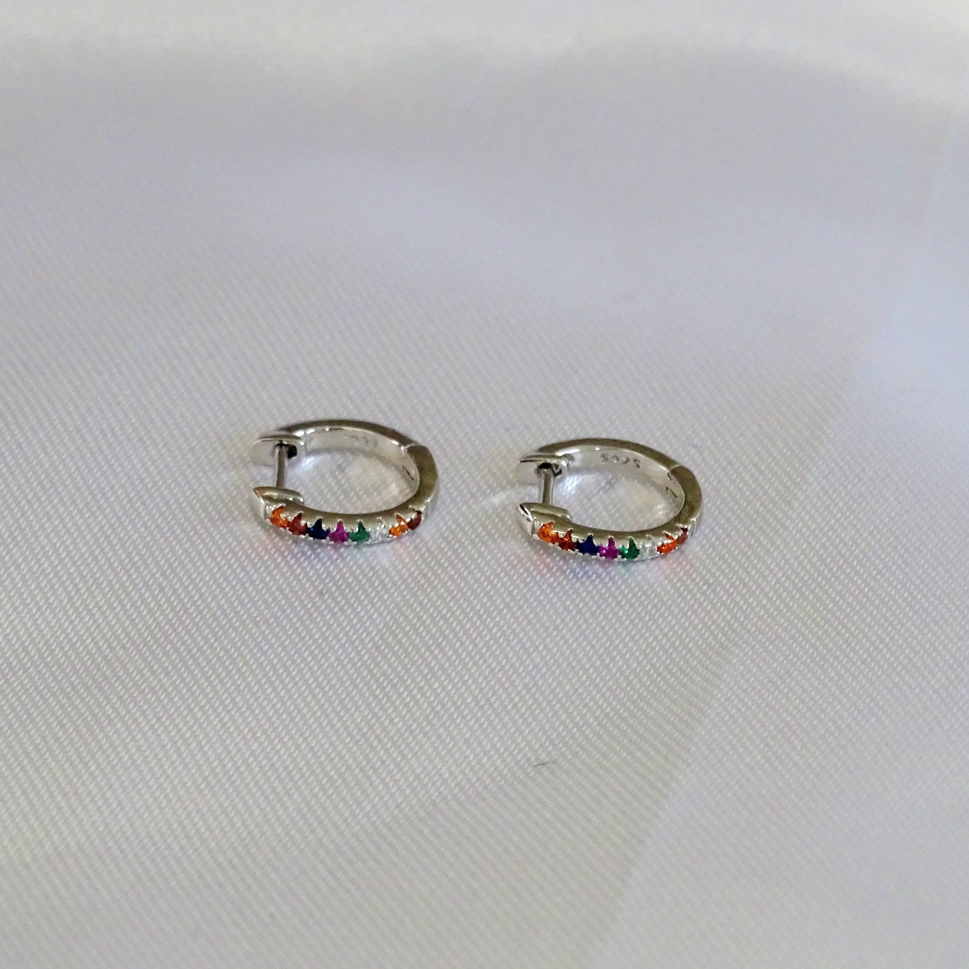 Huggies Plateados Multicolor Plata .925