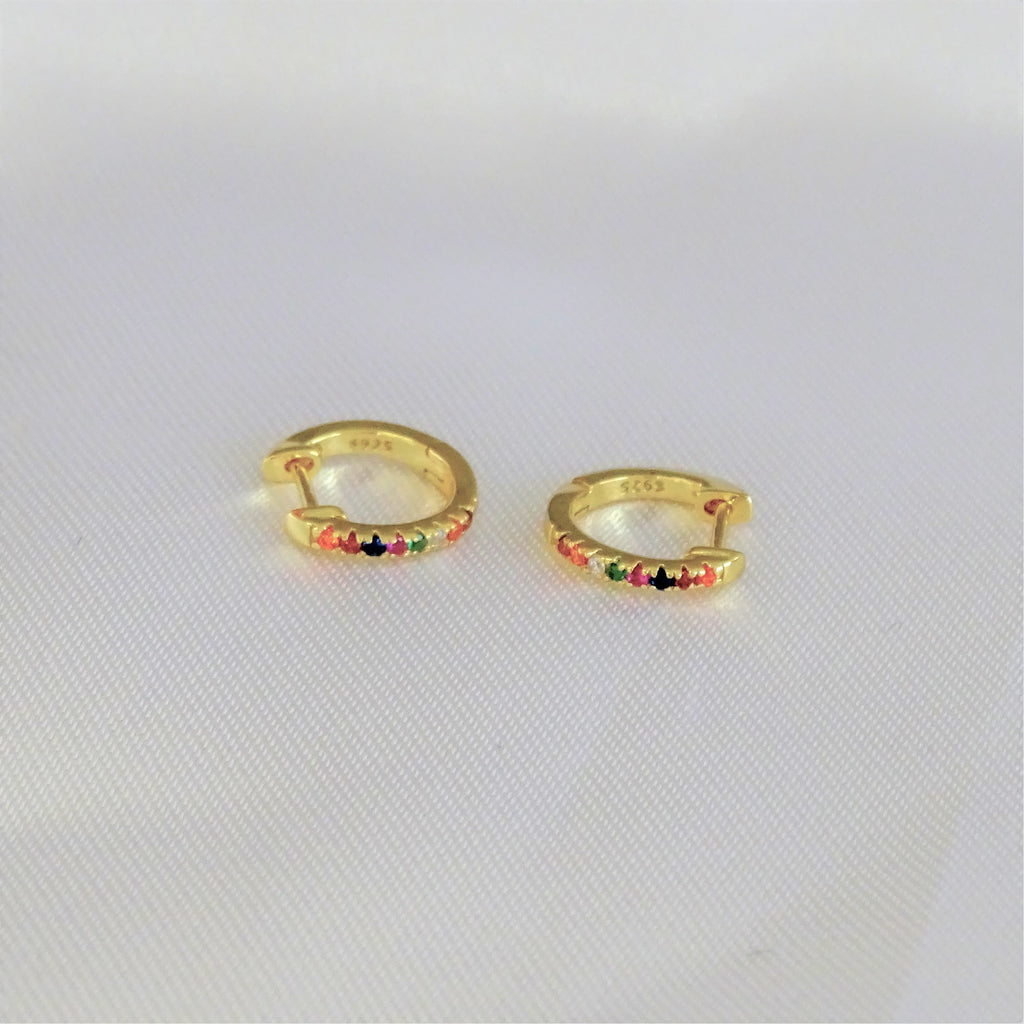 Huggies Dorados Multicolor Plata .925