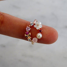Cargar imagen en el visor de la galería, Anillo Oro Rosa Ajustable Circulo Plata .925