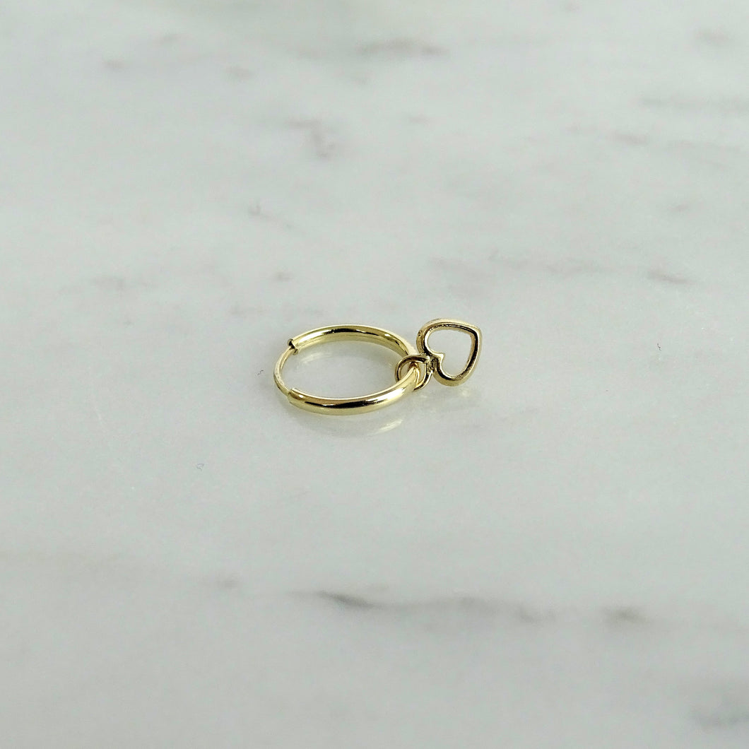 Arete Dorado Oro 10K Corazón