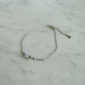 Pulsera Plateada Chapa de Oro