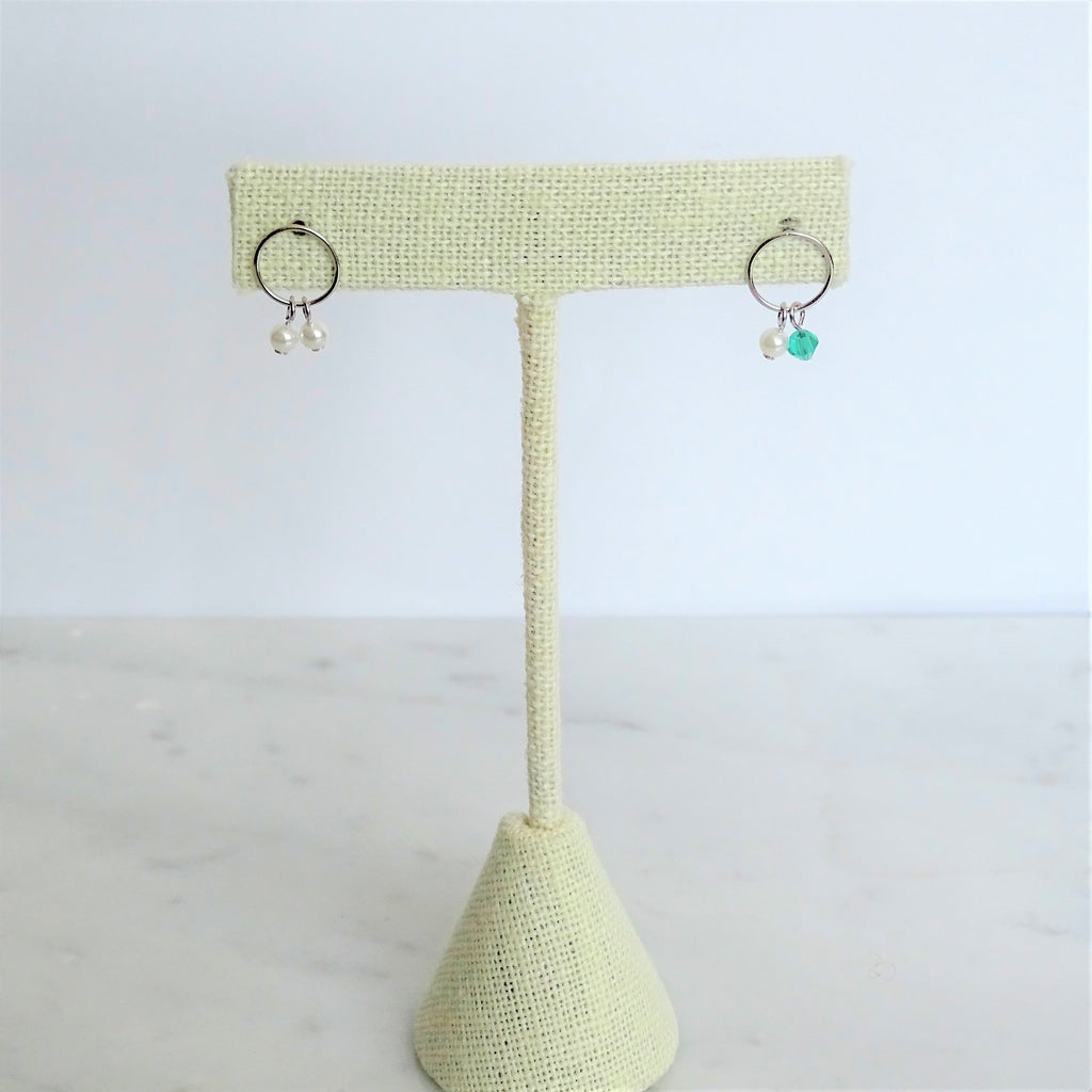 Aretes Plata con Verde