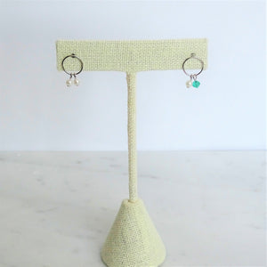 Aretes Plata con Verde