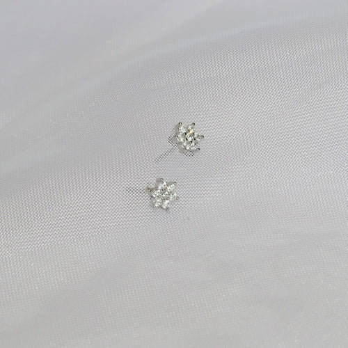 Aretes Plateados Flor Mini