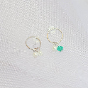 Aretes Plata con Verde