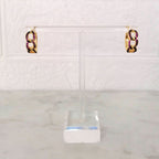 Arracadas Dorados con Trenzadas Rosa Chapa de Oro