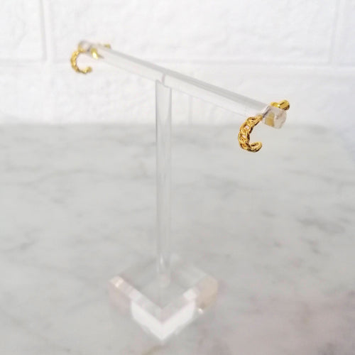 Aretes Chapa de Oro 18K Eslabón Mini