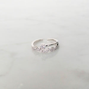 Anillo Chapa de Oro 14K Ajustable Doble Punto