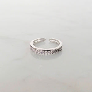 Anillo Chapa de Oro 14K Ajustable Doble