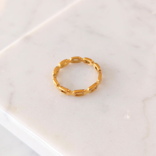 Anillo Chapa de Oro 14K