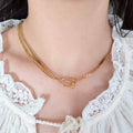 Collar Dorado Chapa de Oro doble