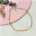 Collar Chapa de Oro con Perla