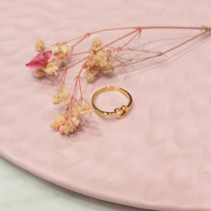 Anillo Chapa de Oro 14K Corazon