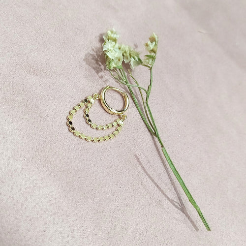 Arete para Piercing Chapa de Oro 24K Cadenitas