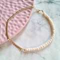 Collar Chapa de Oro con Perlas