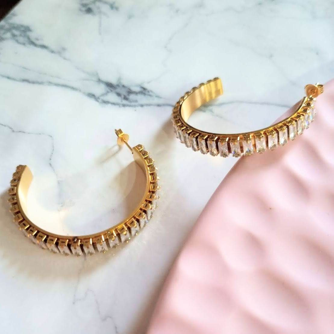 Arracadas Acero Baguettes