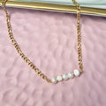 Collar Acero Inoxidable con Perlas