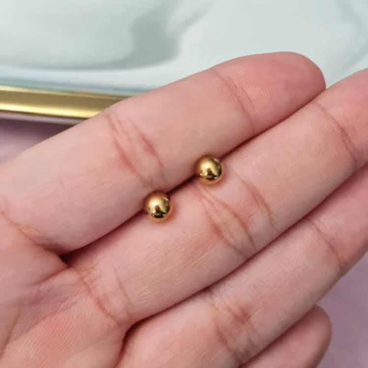 Aretes Acero Inoxidable Bolita