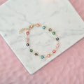 Pulsera Acero Inoxidable Ojitos Colores