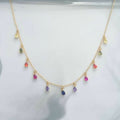 Collar Chapa de Oro Gotitas de Colores